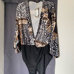 Boohoo chain wrap bodysuit